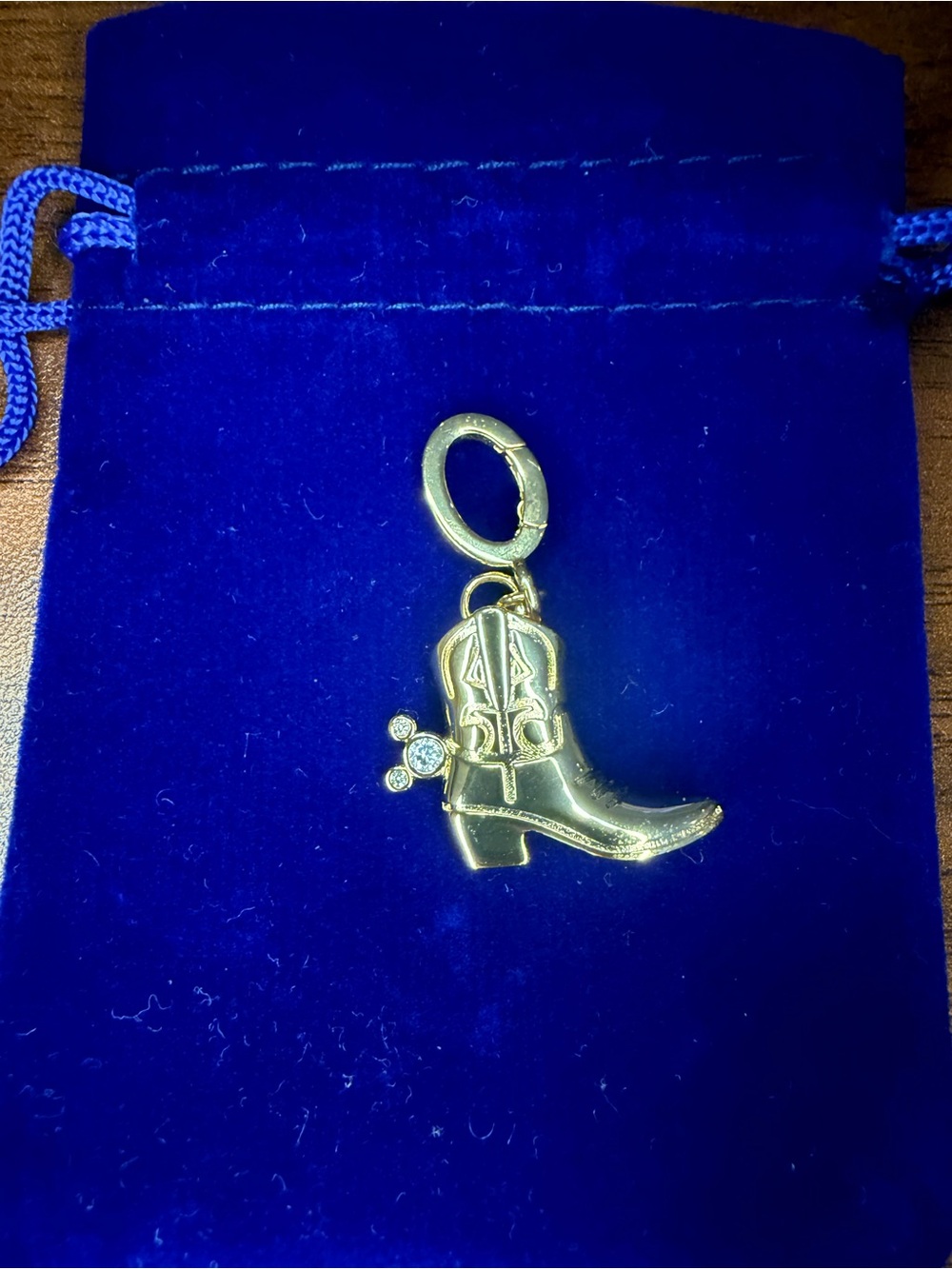 CRISLU Disney Mickey Mouse Cowboy Boot Charm - Gold plated